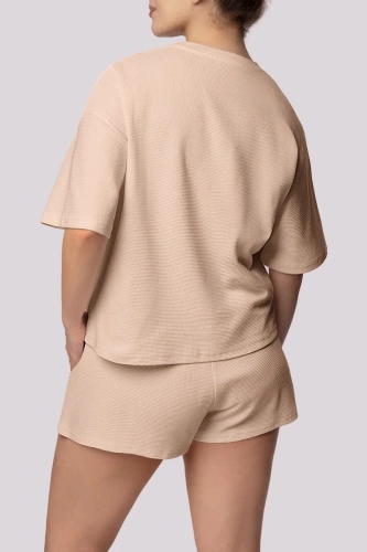 Cozy shortsleeve Piżama damska Mona beżowy