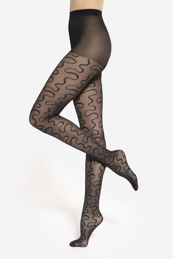 Чорапогащник Gatta Modern 09 – 40 den, вълнисти линии, мат