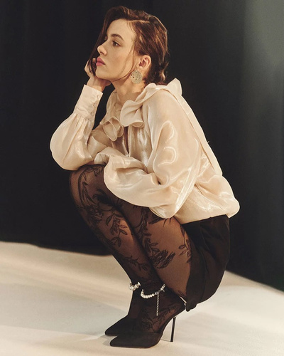 Флорален чорапогащник 20 den Gabriella - nero