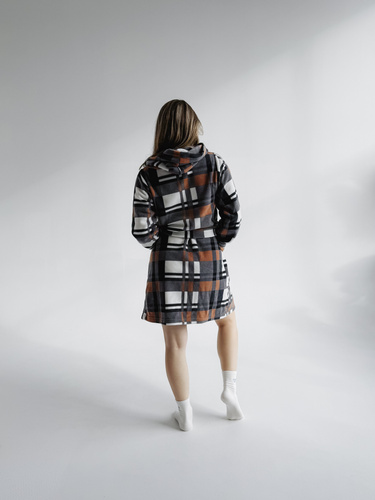 031 De Lafense одеяло за баня - топъл дамски халат от полар Super Cozy, камилски цвят