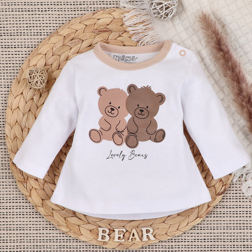 ABN-5358 Sweet Bears Блуза от био памук Nini бежово