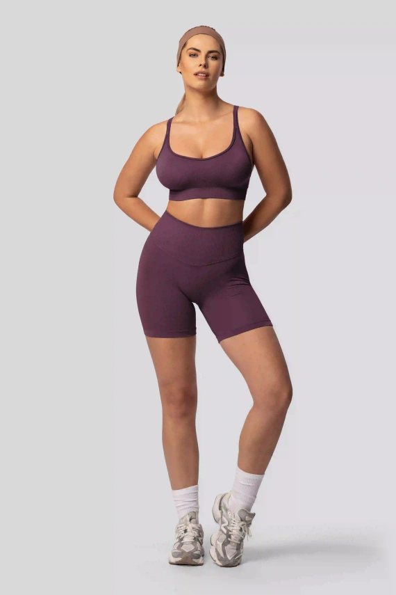 Spaio PUSH-UP PRO моделиращи безшевни шорти фитнес висок колан plum