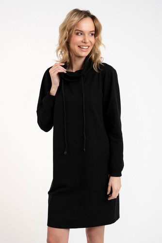 Malmo дамска туника с дълъг ръкав Италианска мода - черна