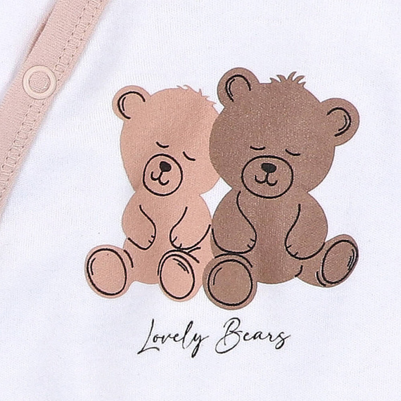 Бяло боди с плик от органичен памук Sweet Bears Nini