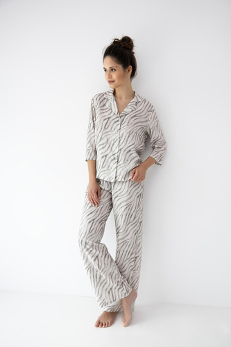 Sensis Emory 7/8 бежова – дамска пижама 100% вискоза