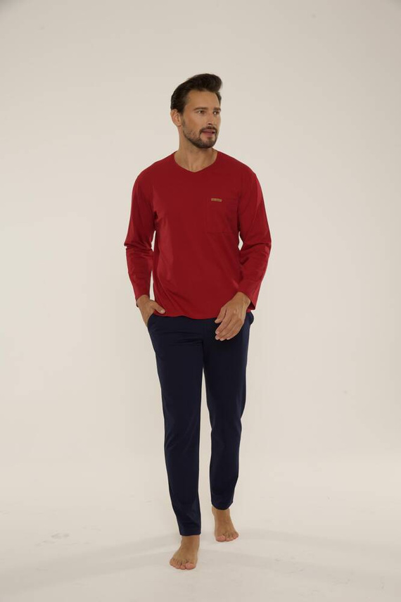 683 Kevin Forex Мъжка пижама - бордо - тъмносиньо