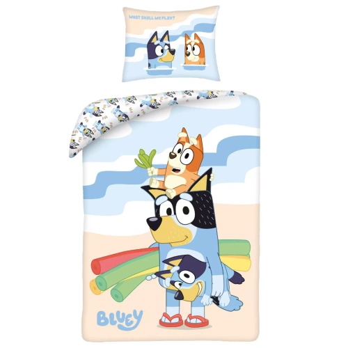 Памучно спално бельо Halantex Bluey Wakacje 160x200 двулицево 70x80