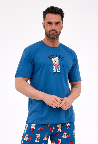 Мъжка пижама Cornette 326/296 Boxer jeans – памучна, къс ръкав, удобна и стилна