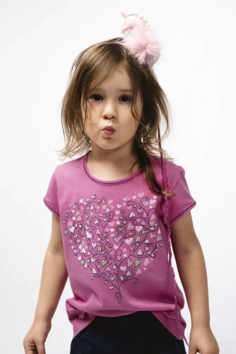 Ontega Пижама за момичета Италианска мода - амарант/тъмно синьо