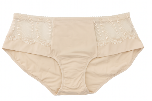 Ексклузивни бикини Anabel от микрофибър и бродерия - полско производство, лукс и комфорт - бежови