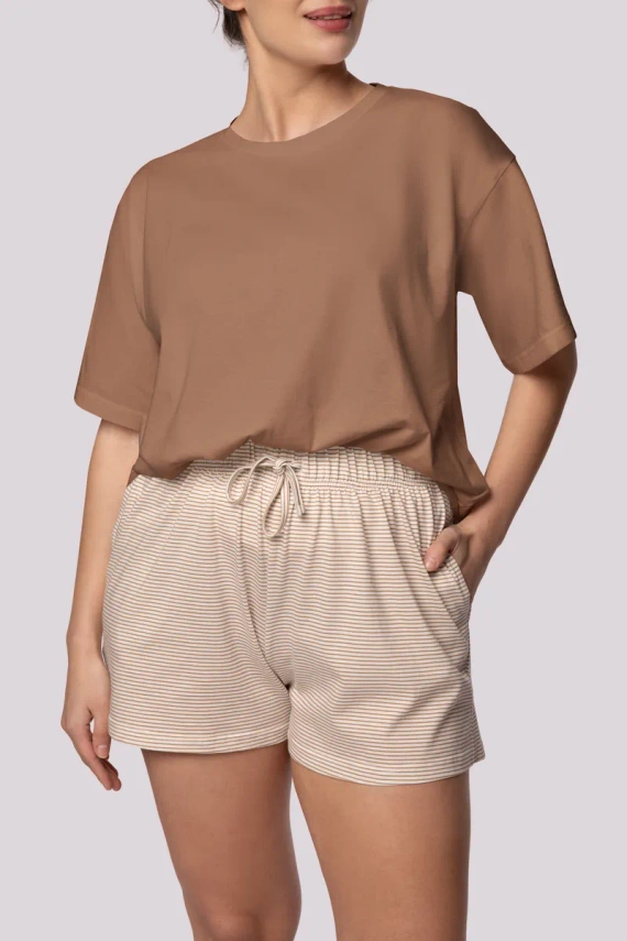 Рае с къс ръкав Дамска пижама Mona caramel