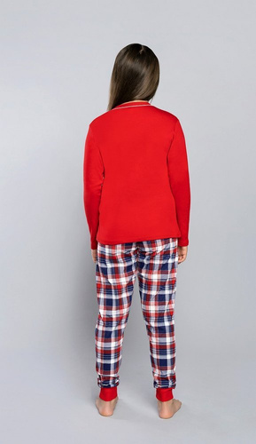 Памучна пижама Olandia за момичета Италианска мода - червена 