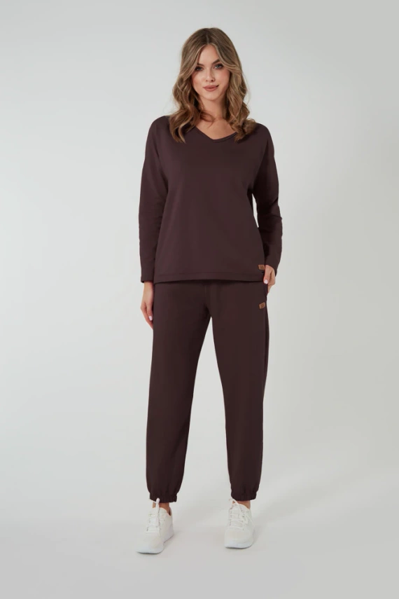 Madri Блуза с дълъг ръкав Италианска мода - кафява