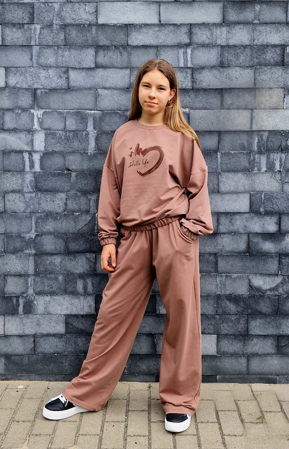 Gaja Детски суичър Bambarillo кафяв | Еластичен памучен суичър