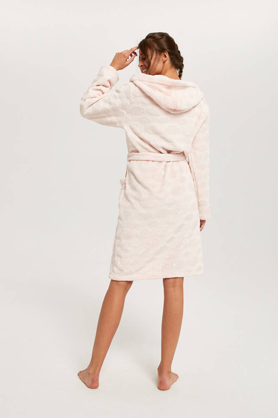Дамски халат Drina с качулка Италианска мода - розов