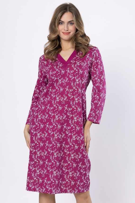 Emili 1635 Leveza дамска риза, памук, дълъг ръкав, амарант – класическа и удобна