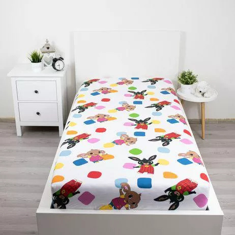 Детски чаршаф с ластик 90x200 Зайчето Бинг памук Jerry Fabrics