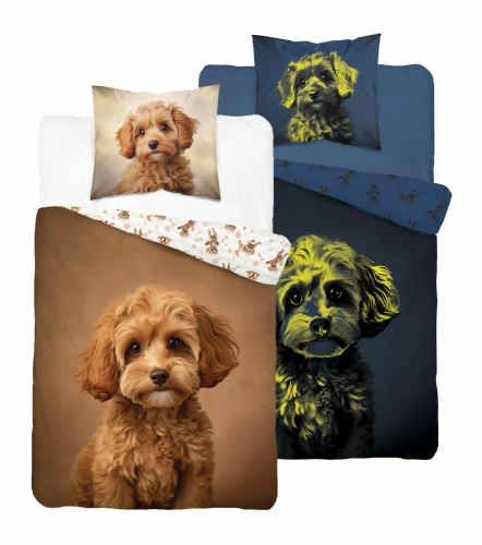 5421 A Rudy Piesek Памучно спално бельо, светещо в тъмното Detexpol