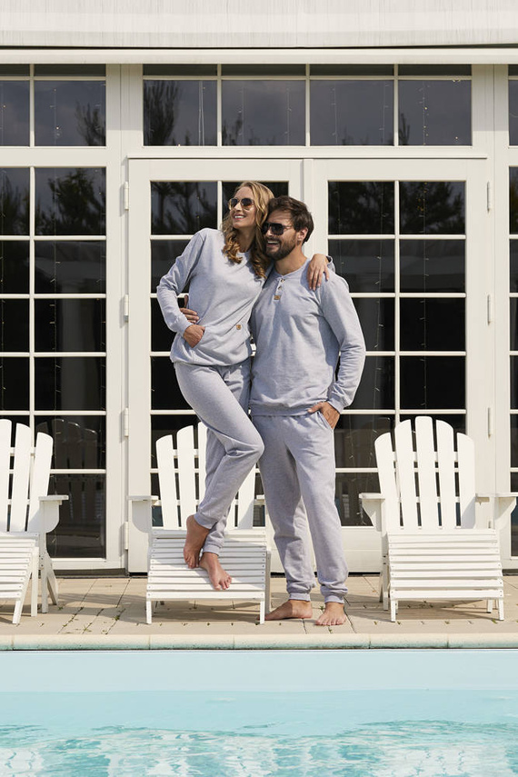 Комплект анцуг Leader дълъг. ръкав, дължина. панталони Италианска мода - меланж