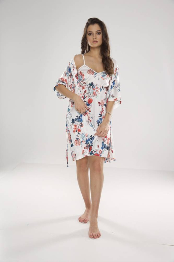 636 Lurdes Дамска риза De Lafense - екрю-червена