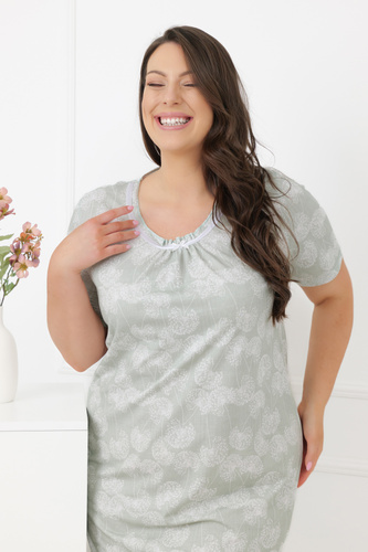 Дамска нощница Eleni Italian Fashion 100% памук, къс ръкав