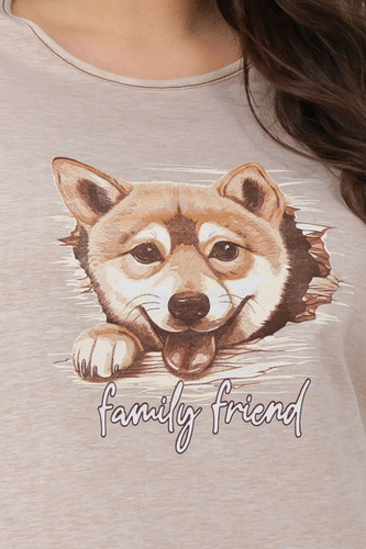 Дамска нощница Shiba Italian Fashion 100% памук къс ръкав