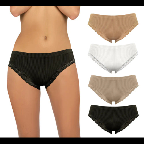 Дамски бикини Sesto Senso 6108 дантела безшевни еластични комфорт black