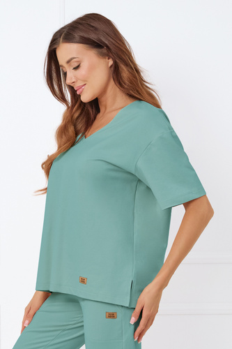 Caro Блуза с къс ръкав Италианска мода - градински чай 