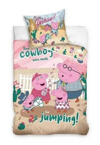 Розово памучно спално бельо Peppa Pig Carbotex