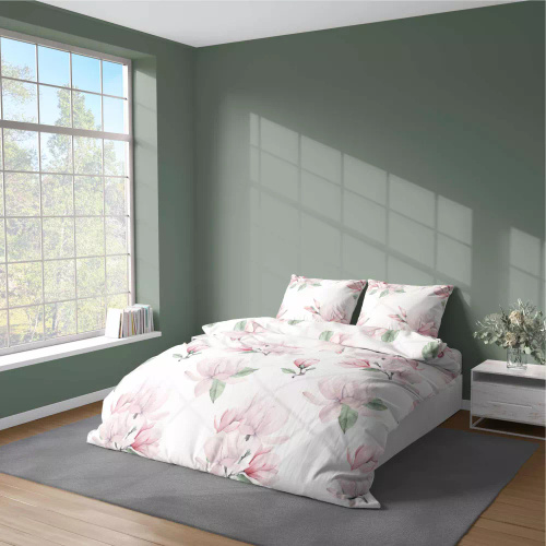 5034 A Спално бельо от микрофибър с цветя Detexpol розово