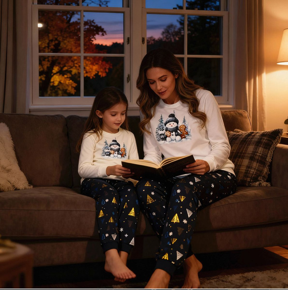 721/427 Дамска пижама Cornette Snowy Day, екрю, памук, дълъг ръкав | Топла и удобна