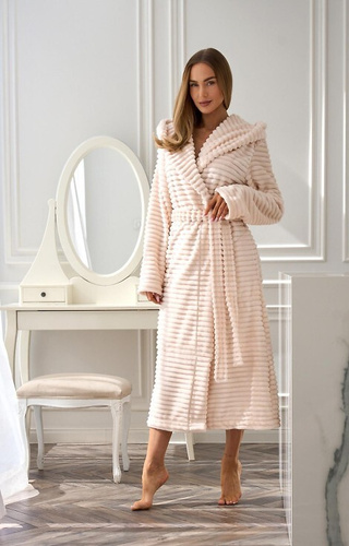 2599 Robin Дамски дълъг халат L&L - цвят кайсия