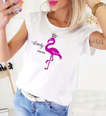 Bluzka dla mamy  "Lovely mom" Moocha biały