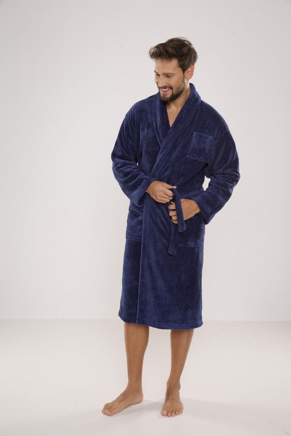 811 Мъжки плюшен халат за баня De Lafense - деним