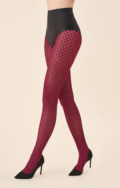 1233 Чорапогащник Cherie Gabriella 60 дение бордо – сърце, 3D