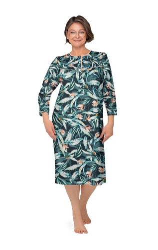 Дамска нощница Martel Bogna II 204 – памучна нощница с дълъг ръкав и копчета, идеална като подарък за Баба