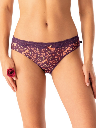 Дамски слипове LPR 706 B25 Key eggplant - памук, 2 бр. в кутия, удобни и класически