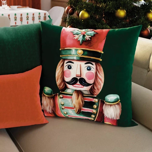 PBN279 Лешникотрошачки Коледна калъфка за възглавница Marquisette зелена