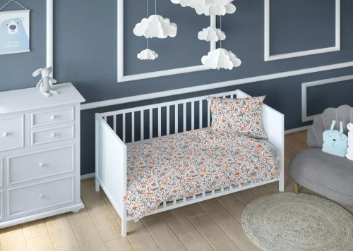 3697 C Land of Dreams Детско памучно спално бельо, Каро животни