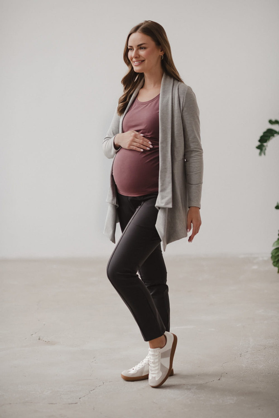 Жилетка за бременни Mama Wrap Milk&Love, светло сив меланж