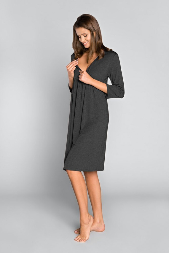 Italia Fashion бременност и кърмене 3/4 ръкав sonata - тъмен меланж/зелено 