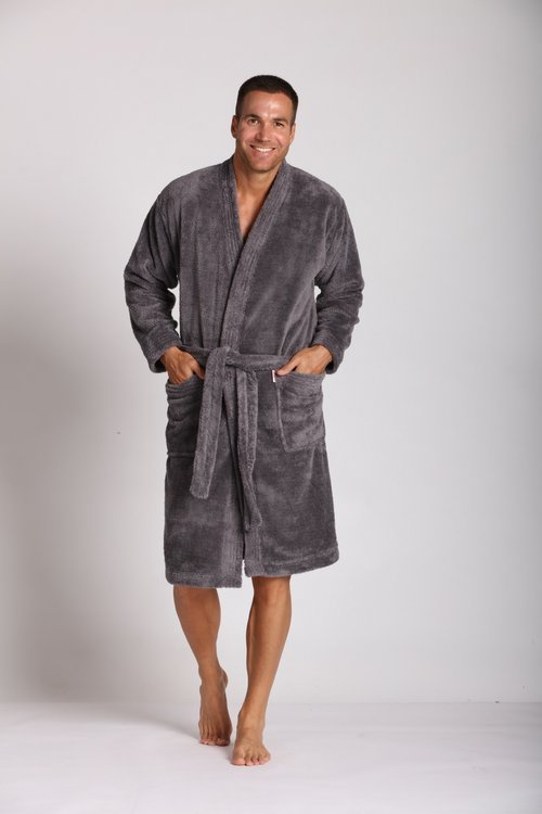 391 Мъжки халат за баня Hugo De lafense - сив