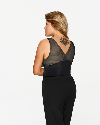 Дамско боди Lupoline 258 – елегантно, с прозрачна мрежа и ефектно деколте