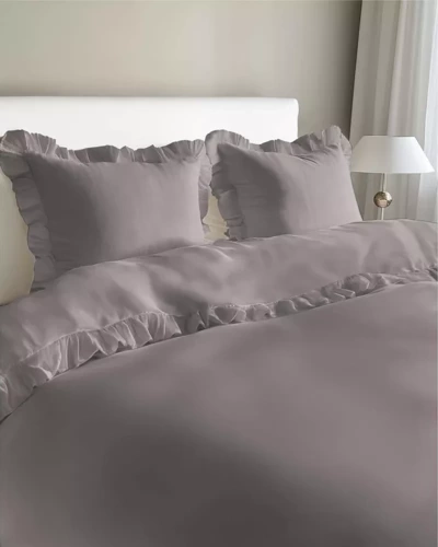 Pure 23 Едноцветно памучно спално бельо Detexpol тъмно сиво