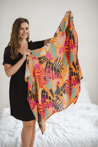 Муселинена нощница за бременни и кърмачки Aurora Milk&Love черна