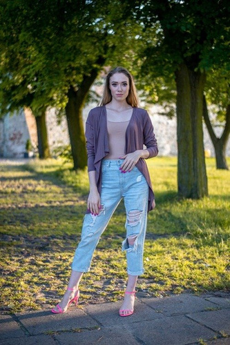 552 Letni Kardigan Sweterek Damski MIRACLE  - cappucino 