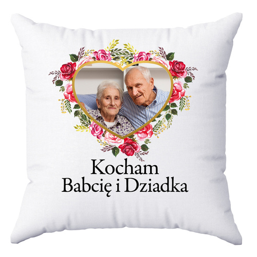 Възглавница със снимка в чест на деня на баба и дядо Муч