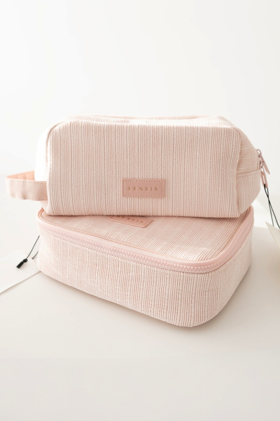 Козметичка Small SENSIS – Розова, С Логотип и Прегради, С Цип