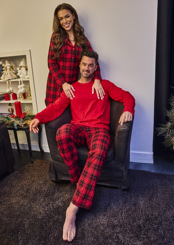 104/433 Риза с копчета Tracy Cornette – памучна, с копчета, червена каре, дълъг ръкав