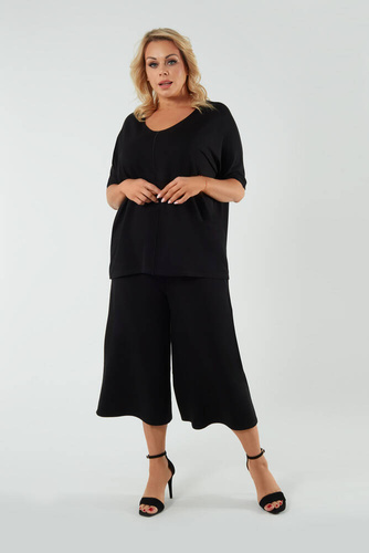 Soler Дамски кюлоти 7/8 Италианска мода - черни